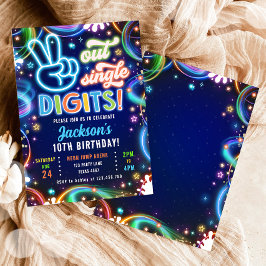 Invitación Despedida de los dígitos individuales Neon Glow Cu