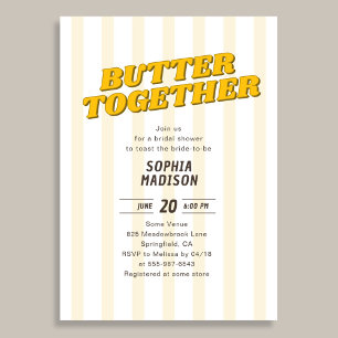Invitación Despedida de soltera amarilla retro butter togethe