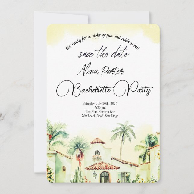 Invitación Despedida de soltera antes del anillo Fiesta de de (Anverso)