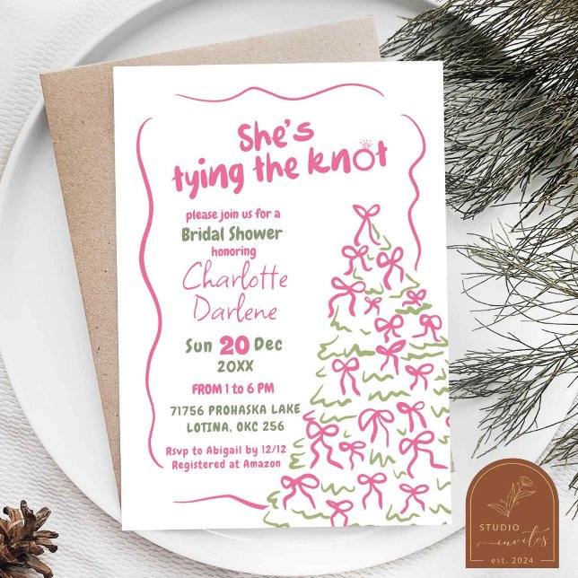 Invitación Despedida de soltera Árbol de invierno atando el n (Subido por el creador)