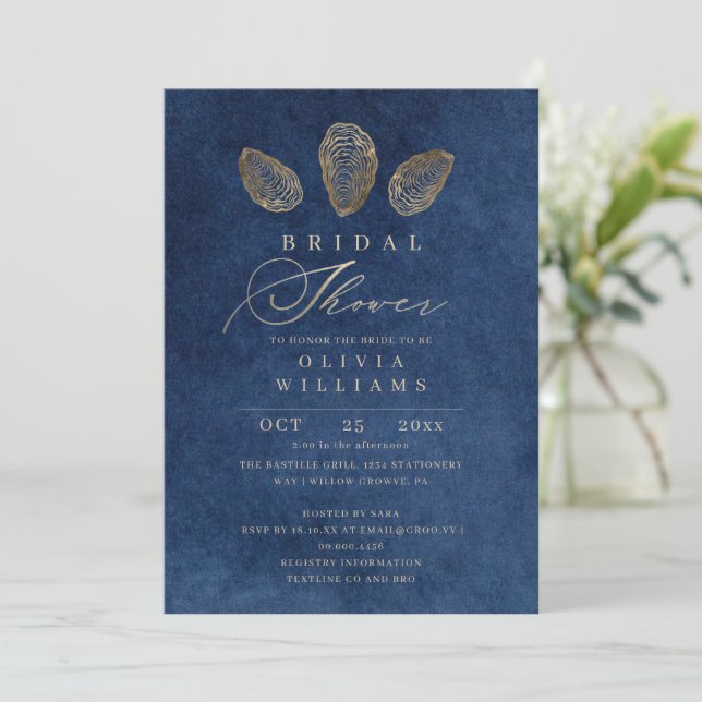 Invitación Despedida de soltera azul marino moderna (Anverso de pie)