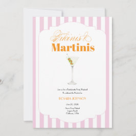 Invitación Despedida de soltera Bikinis & Martinis (Rosa y Na