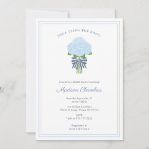 Invitación Despedida de soltera Blue Hydrangea Atando el Nudo