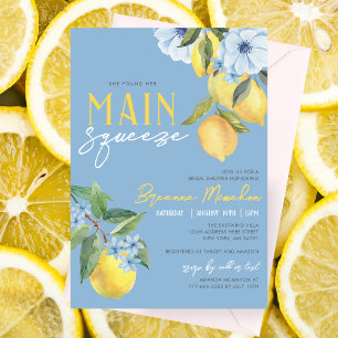 Invitación Despedida de soltera Blue Lemon Found Her Main Squ