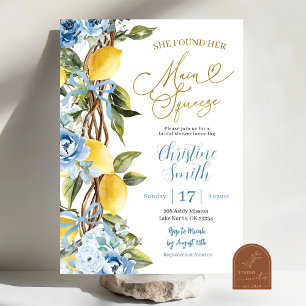 Invitación Despedida de soltera Blue Lemon y Bow Main Squeeze