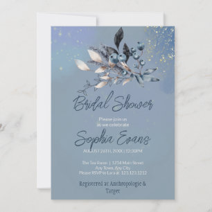 Invitación Despedida de Soltera Bohemio de Arándanos Azules y