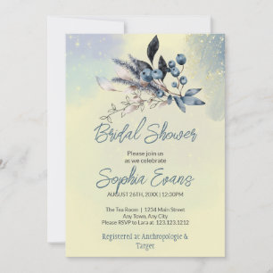 Invitación Despedida de Soltera Bohemio de Arándanos Azules y