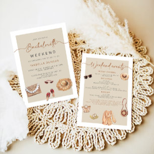 Invitación Despedida de soltera bohemio JADE Napa Wine Countr