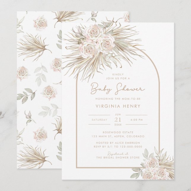 Invitación Despedida de Soltera Boho (Anverso / Reverso)