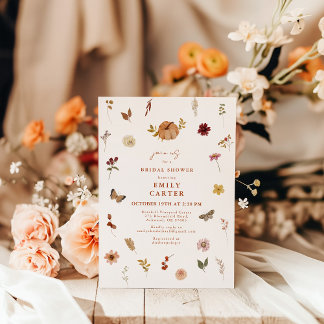 Invitación Despedida de soltera boho calabaza Flor silvestre