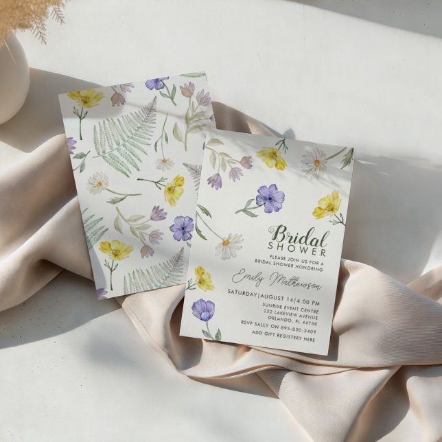 Invitación Despedida de soltera Boho con flores silvestres pú (Subido por el creador)