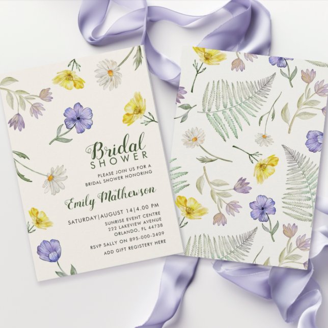 Invitación Despedida de soltera Boho con flores silvestres pú (Subido por el creador)