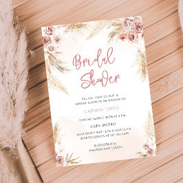 Invitación Despedida de soltera boho con hierba de Pampas