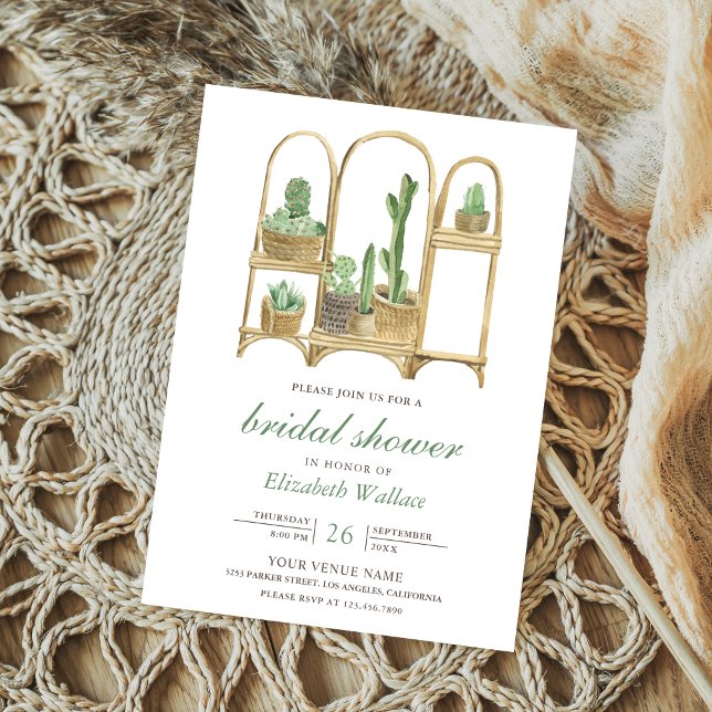 Invitación Despedida de soltera boho de Acuarela moderna de C (Subido por el creador)