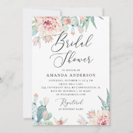 Invitación Despedida de Soltera Boho | Floral de Cactus Acuar