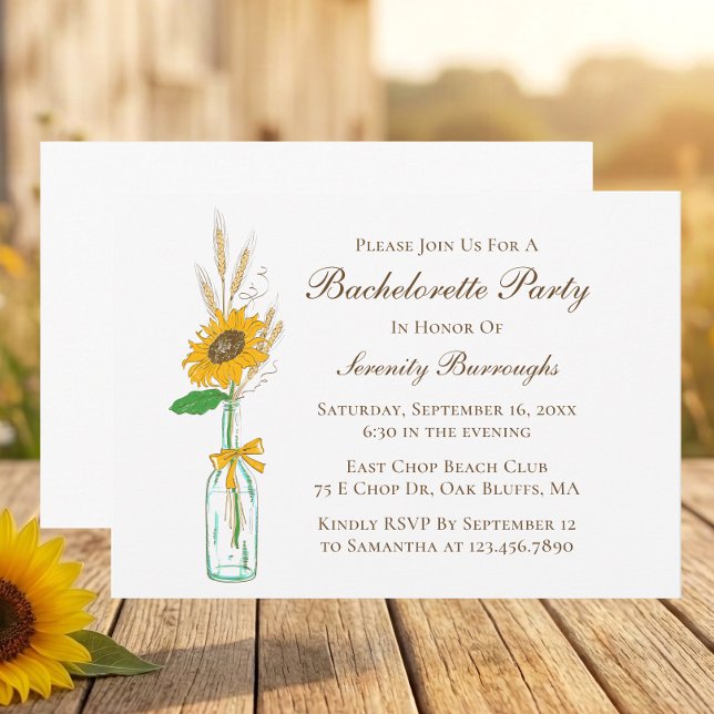 Invitación Despedida de Soltera Boho Girasoles Campo Amarillo (Subido por el creador)