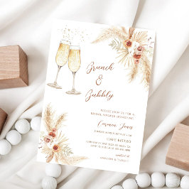 Invitación Despedida de soltera Boho Pampas Champagne