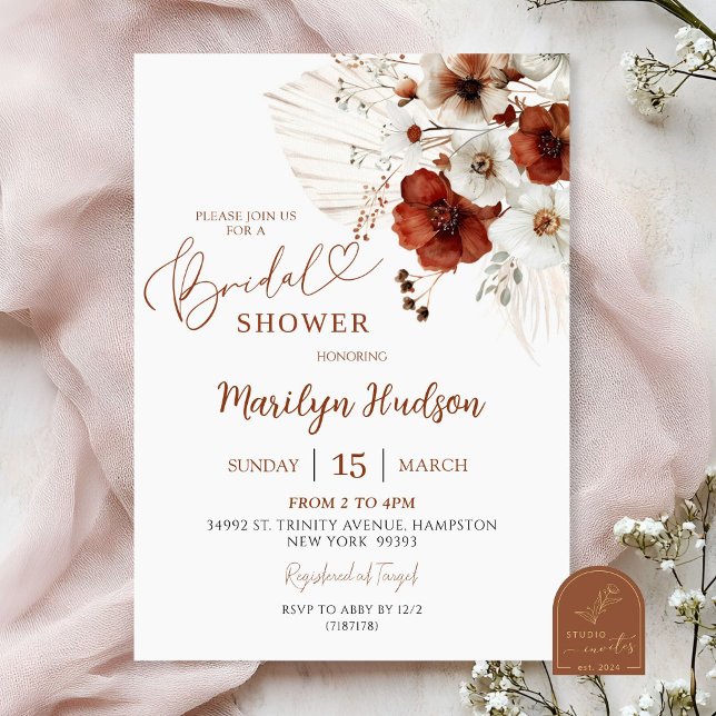 Invitación Despedida de soltera Boho Teracotta (Subido por el creador)