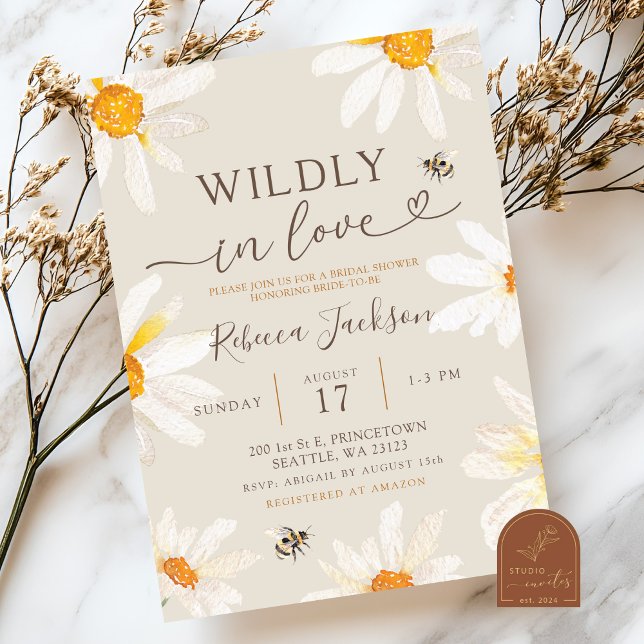 Invitación Despedida de soltera boho Wildflower locamente ena (Subido por el creador)