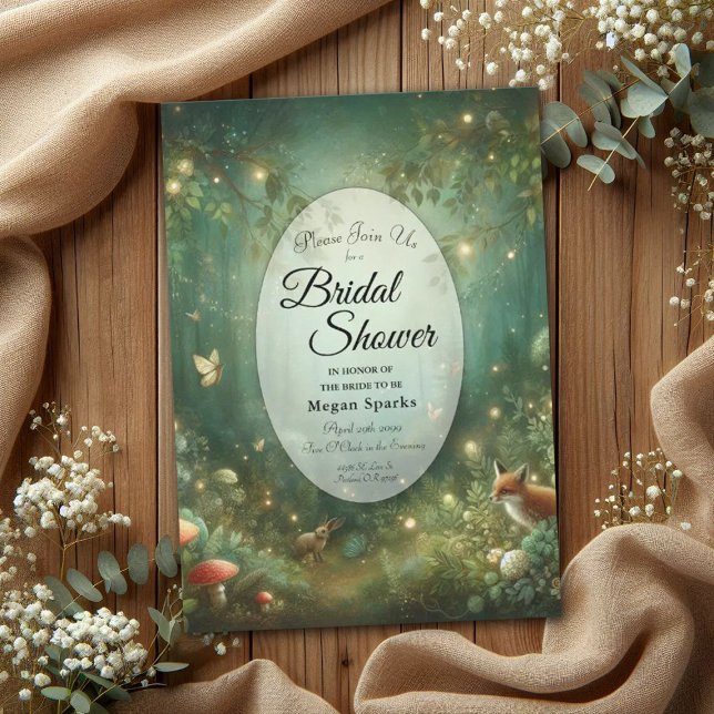 Invitación Despedida de Soltera Bosque Encantado Verde Esmera (Subido por el creador)