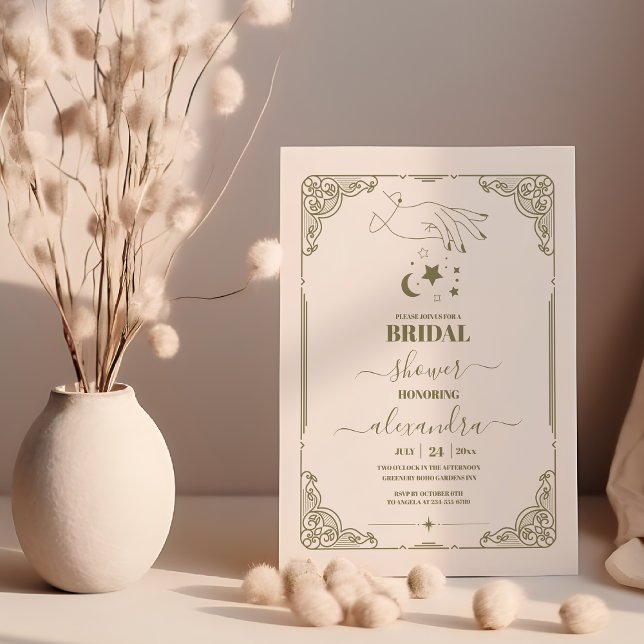 Invitación Despedida de soltera botánica celestial vintage (Subido por el creador)