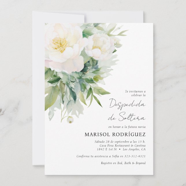 Invitación Despedida de Soltera Bridal Shower en Español Ingl (Anverso)