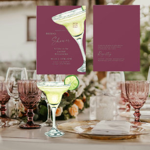 Invitación Despedida de soltera Burgundy Margarita