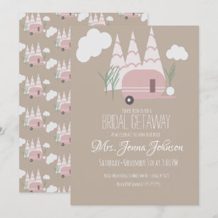 Invitación Despedida de soltera Camper Rosa Montaña