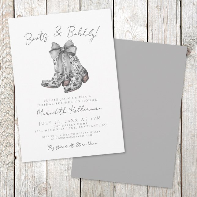 Invitación Despedida de soltera campestre con arco de país (Rustic Bow Country Bridal Shower Invitation)