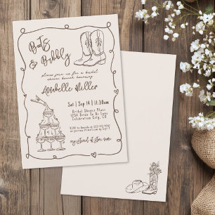 Invitación Despedida de Soltera Campestre Dibujada a Mano