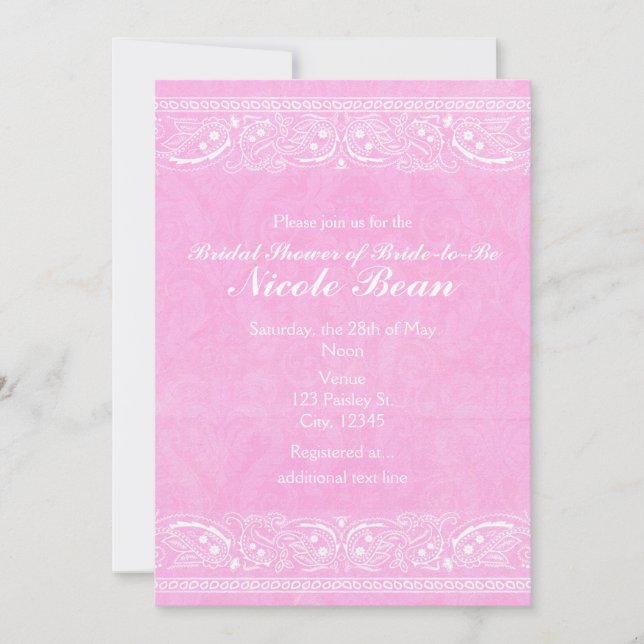 Invitación Despedida de soltera campestre occidental rústica  (Anverso)