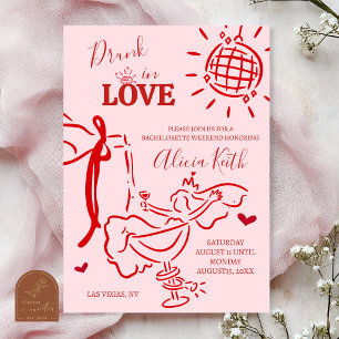 Invitación Despedida de soltera caprichosa dibujada a mano, b