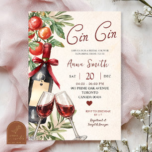 Invitación Despedida de soltera Cin Cin Wine Wine