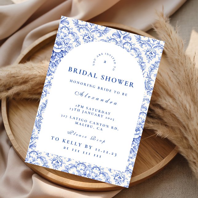 Invitación Despedida de Soltera Clásica Francesa Toile (Subido por el creador)