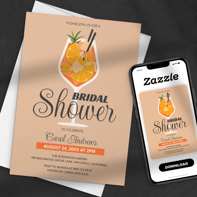 Invitación Despedida de Soltera con Aperol Spritz Naranja Pla (Subido por el creador)