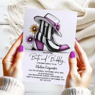 Invitación Despedida de Soltera con Botas Modernas y Burbujas