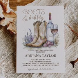 Invitación Despedida de soltera con botas y burbujas