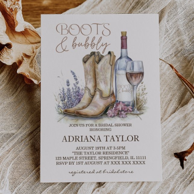 Invitación Despedida de soltera con botas y burbujas (Subido por el creador)