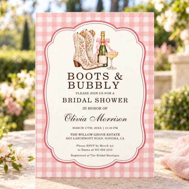 Invitación Despedida de Soltera con Botas y Burbujas (Subido por el creador)