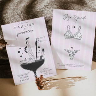 Invitación Despedida de soltera con bragas y prosecco Shower
