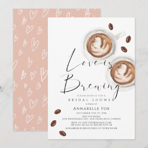 Invitación Despedida de soltera con café cappuccino Love is B