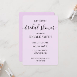 Invitación Despedida de Soltera con Caligrafía Simple Persona
