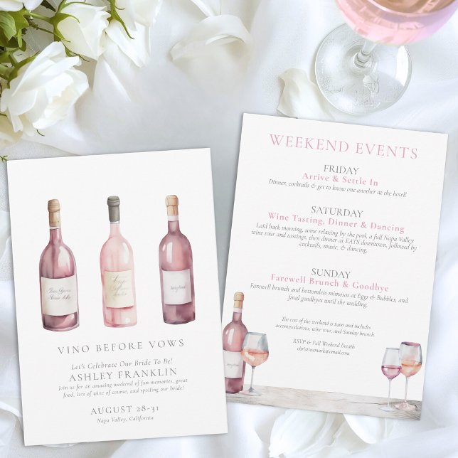 Invitación Despedida de soltera con cata de vinos (Wine Tasting Bachelorette Party Invitation)