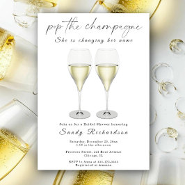 Invitación Despedida de soltera con champán