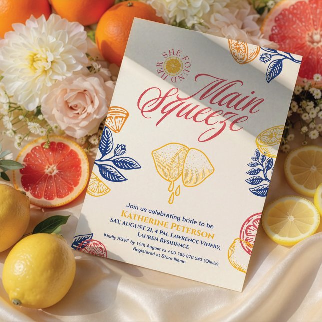 Invitación Despedida de soltera con cítricos Bright Main Sque (Subido por el creador)