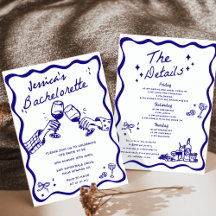 Despedida de soltera con cóctel caprichosa dibujad