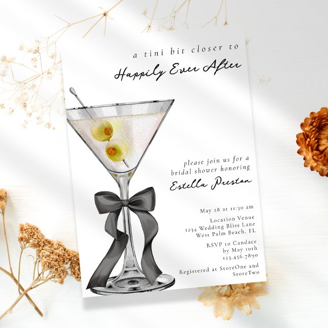 Invitación Despedida de soltera con cóctel moderno de Martini (Subido por el creador)