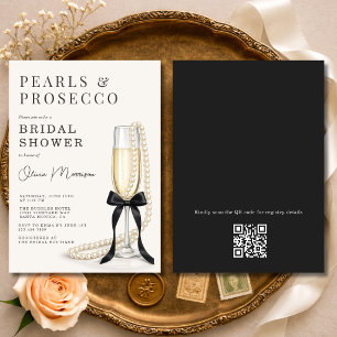 Invitación Despedida de soltera con código QR de lazo negro P