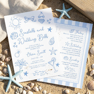 Invitación Despedida de soltera con conchas marinas y campana