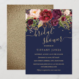 Invitación Despedida de soltera con confeti floral de color b